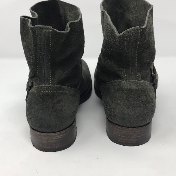 n.d.c. Olive Green Suede Moto Ankle Boots - Picture 4 of 8